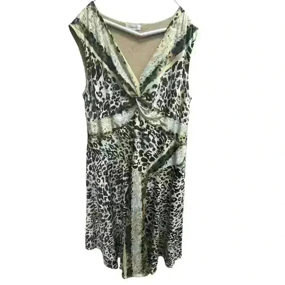 Vintage Cheetah / Leopard Animal Print Dressbarn Dress Size 20 Sleeveless - Picture 1 of 9